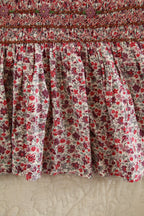 Blouse à smocks et col brodé - flowers field print