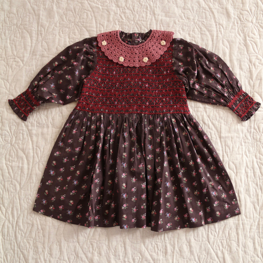 Robe à smocks Little bouquet print