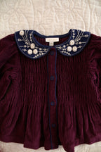 Blouse velours bordeaux