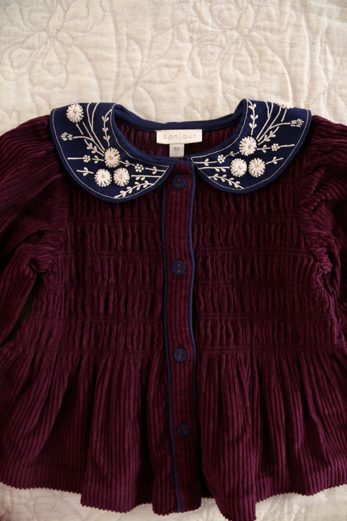 Blouse velours bordeaux