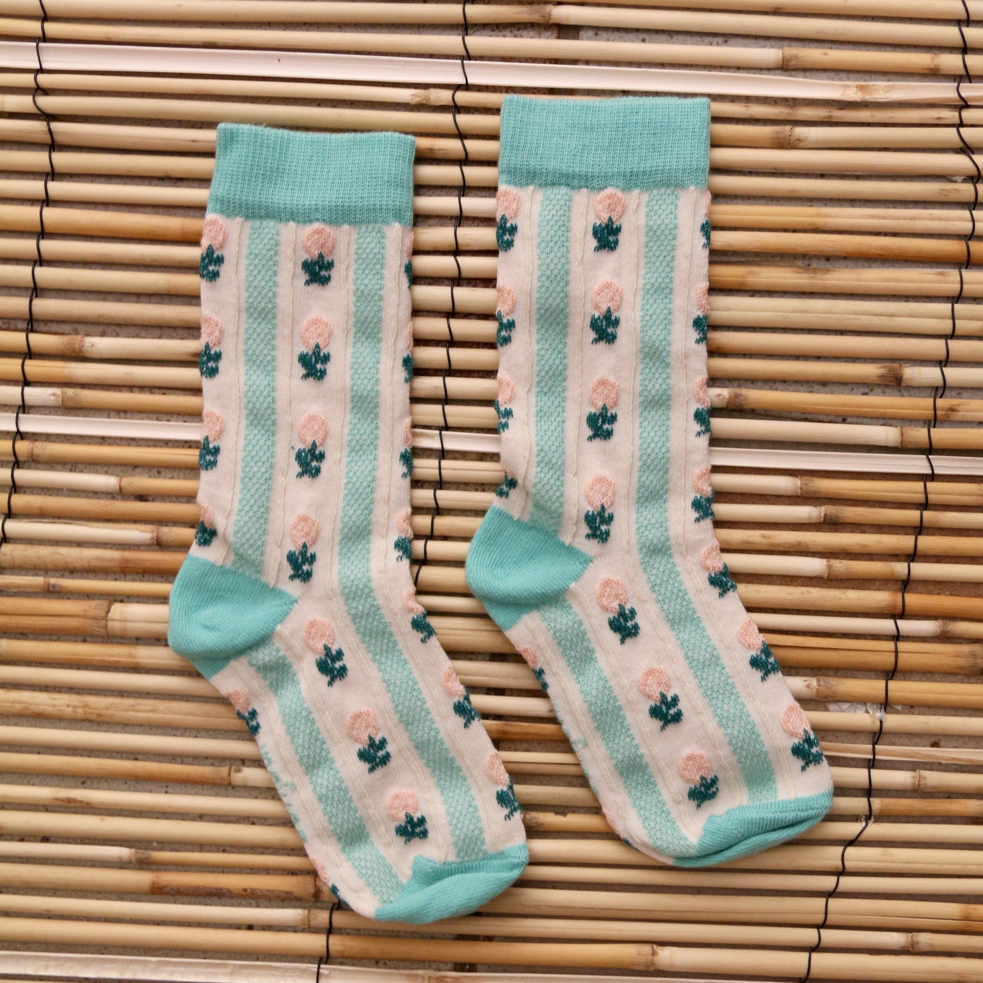 Turquoise Strip socks