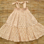 Long "flowers lurex" dress with barette 