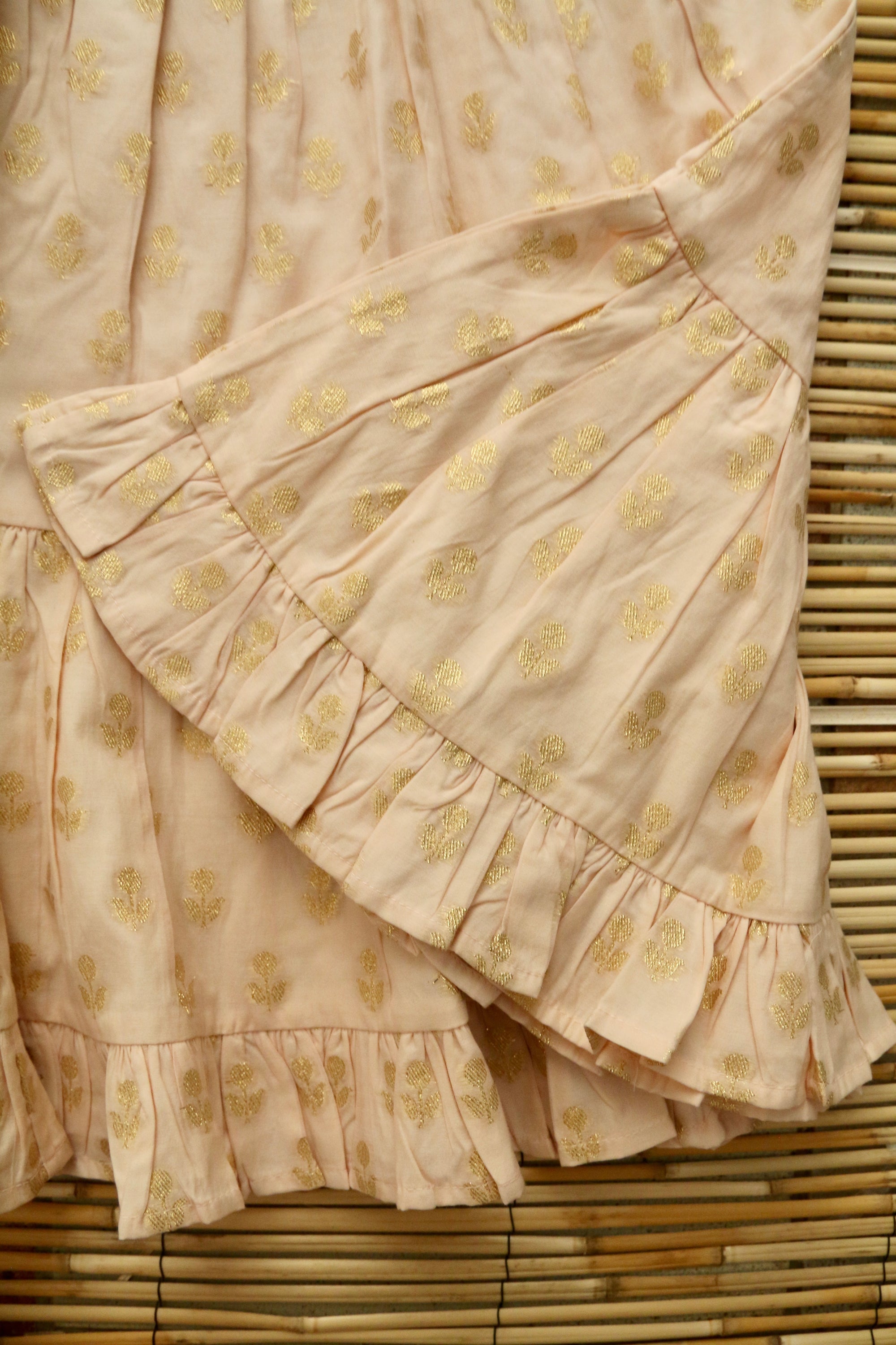 Long "flowers lurex" dress with barette 