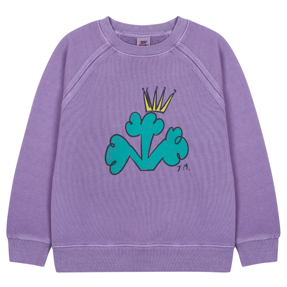 Sweat Violet avec Imprimé Brocoli en Pigment