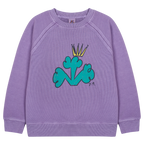 Sweat Violet avec Imprimé Brocoli en Pigment
