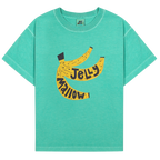 T-shirt Vert Clair avec Imprimé Banane en Pigment