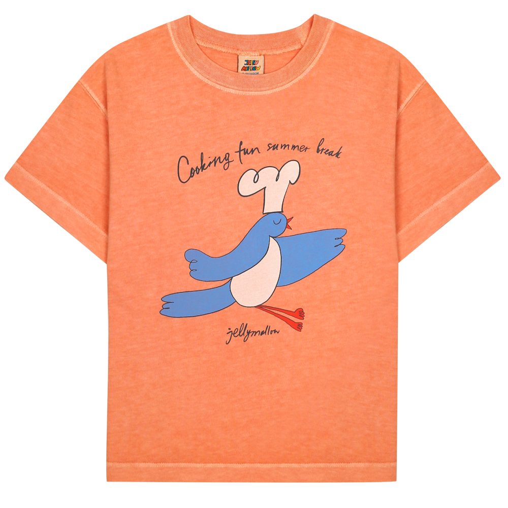 T-shirt Orange avec Imprimé cooking bird