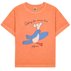 T-shirt Orange avec Imprimé cooking bird
