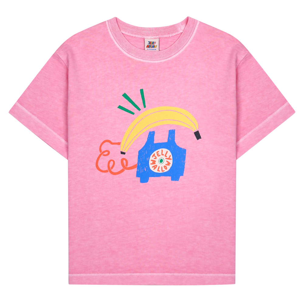 T-shirt Rose avec Imprimé Banane Téléphone