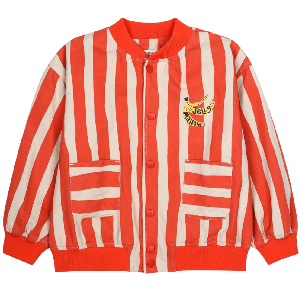 Veste Banane à Rayures Rouge et Beige