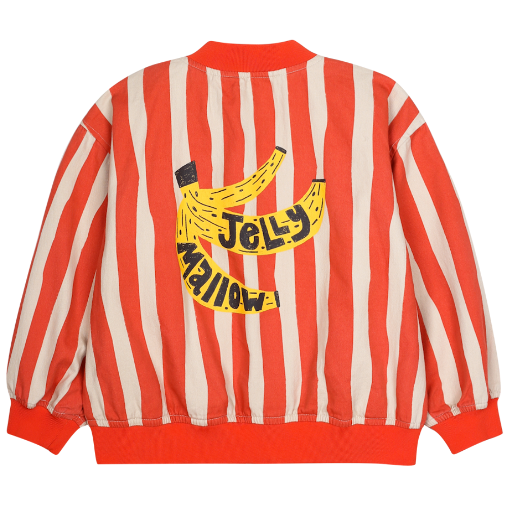 Red and Beige Striped Banana Jacket