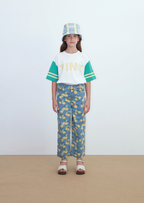 Jean en Denim à Imprimé Oranges