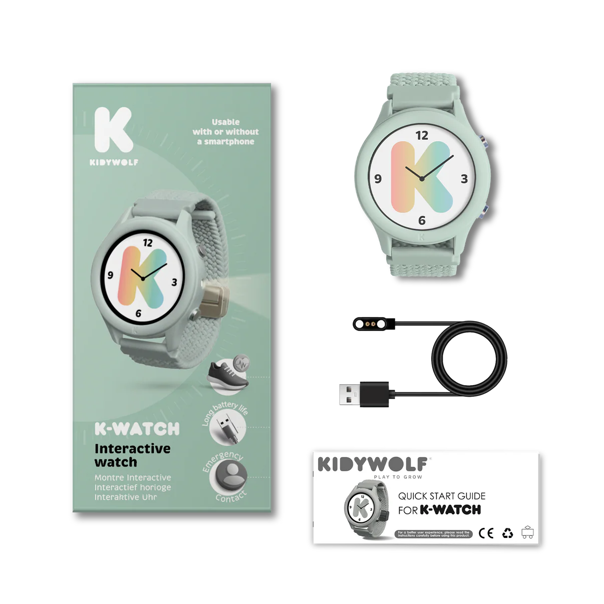 Montre interactive K-WATCH pour enfants - Vert
