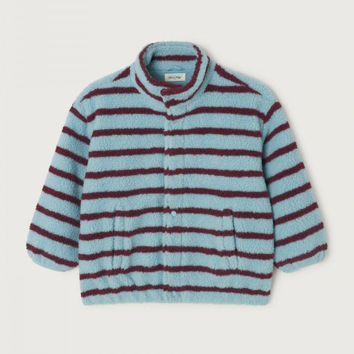Manteau Hoktown mi-long Ciel Grenade Rayé