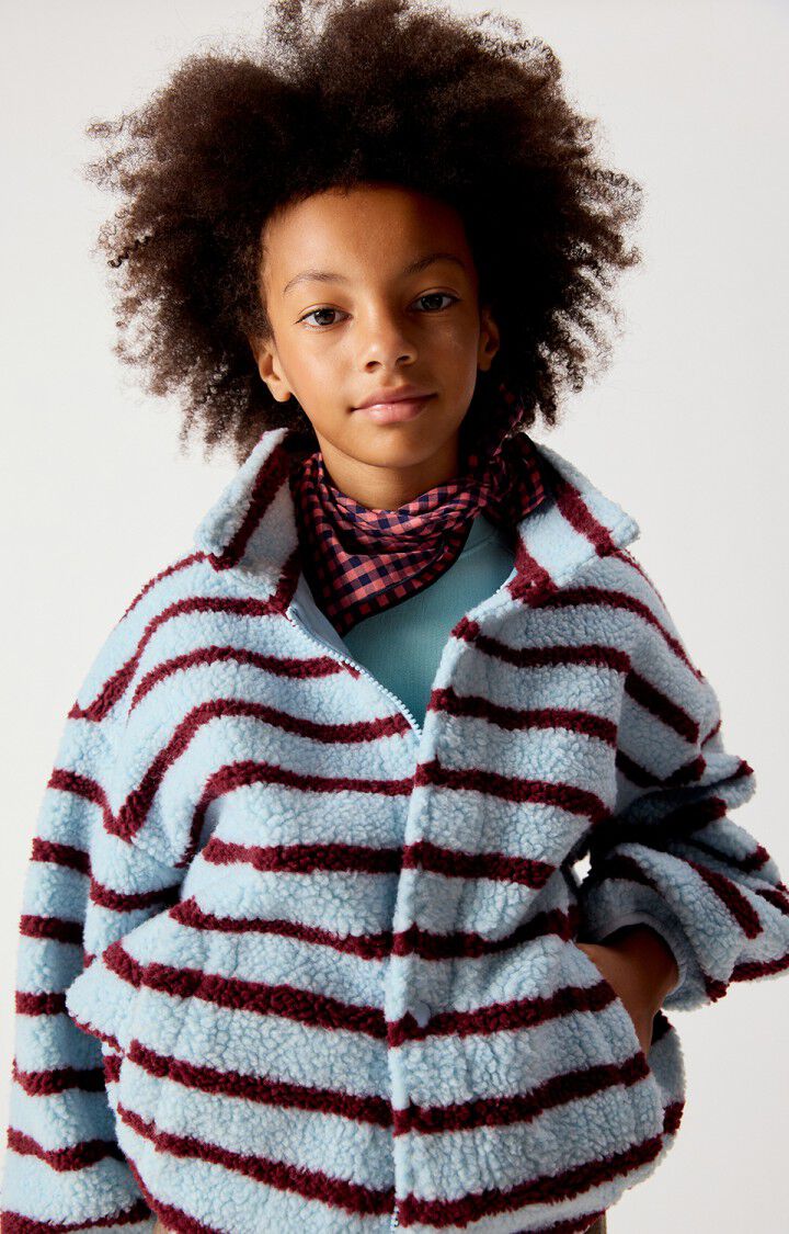 Manteau Hoktown mi-long Ciel Grenade Rayé