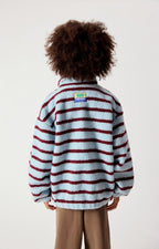 Manteau Hoktown mi-long Ciel Grenade Rayé