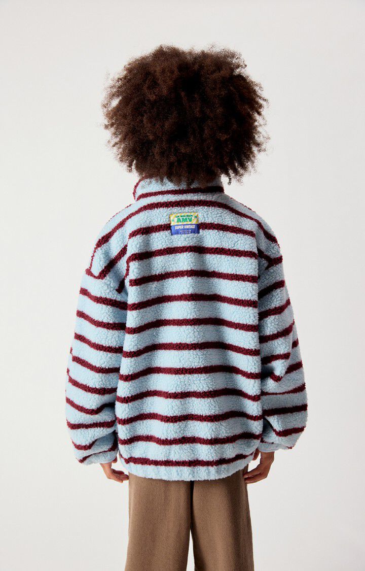 Manteau Hoktown mi-long Ciel Grenade Rayé