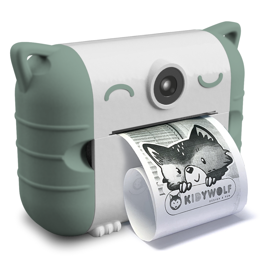 accessoires durables enfants bébés kidywolf KIDYPRINT appareil photo avec imprimante thermique vert