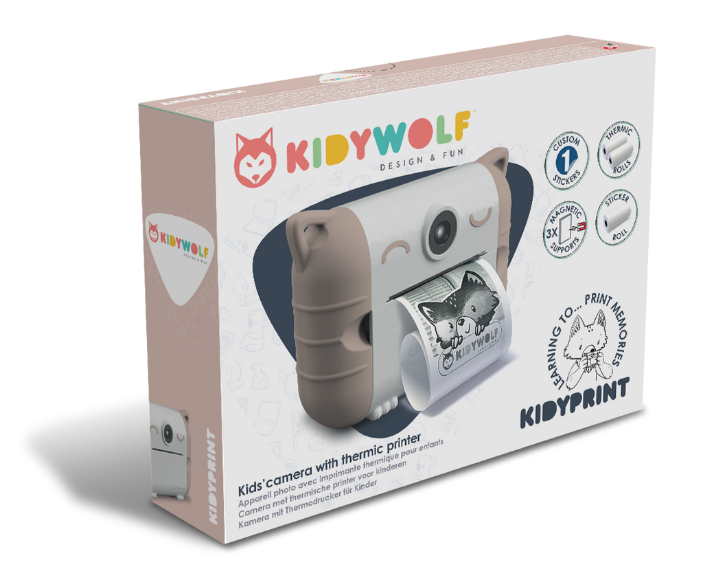 accessoires durables enfants bébés kidywolf KIDYPRINT appareil photo avec imprimante thermique rose