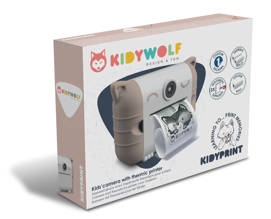 accessoires durables enfants bébés kidywolf KIDYPRINT appareil photo avec imprimante thermique rose