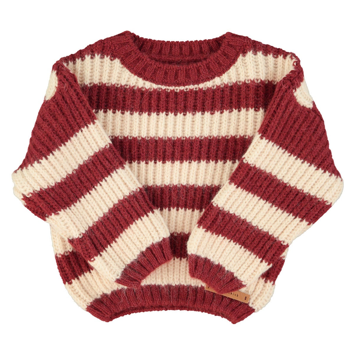 Bordeaux and light pink knitted sweater