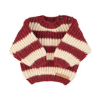 Baby Bordeaux and Light Pink Baby Tricot Pull