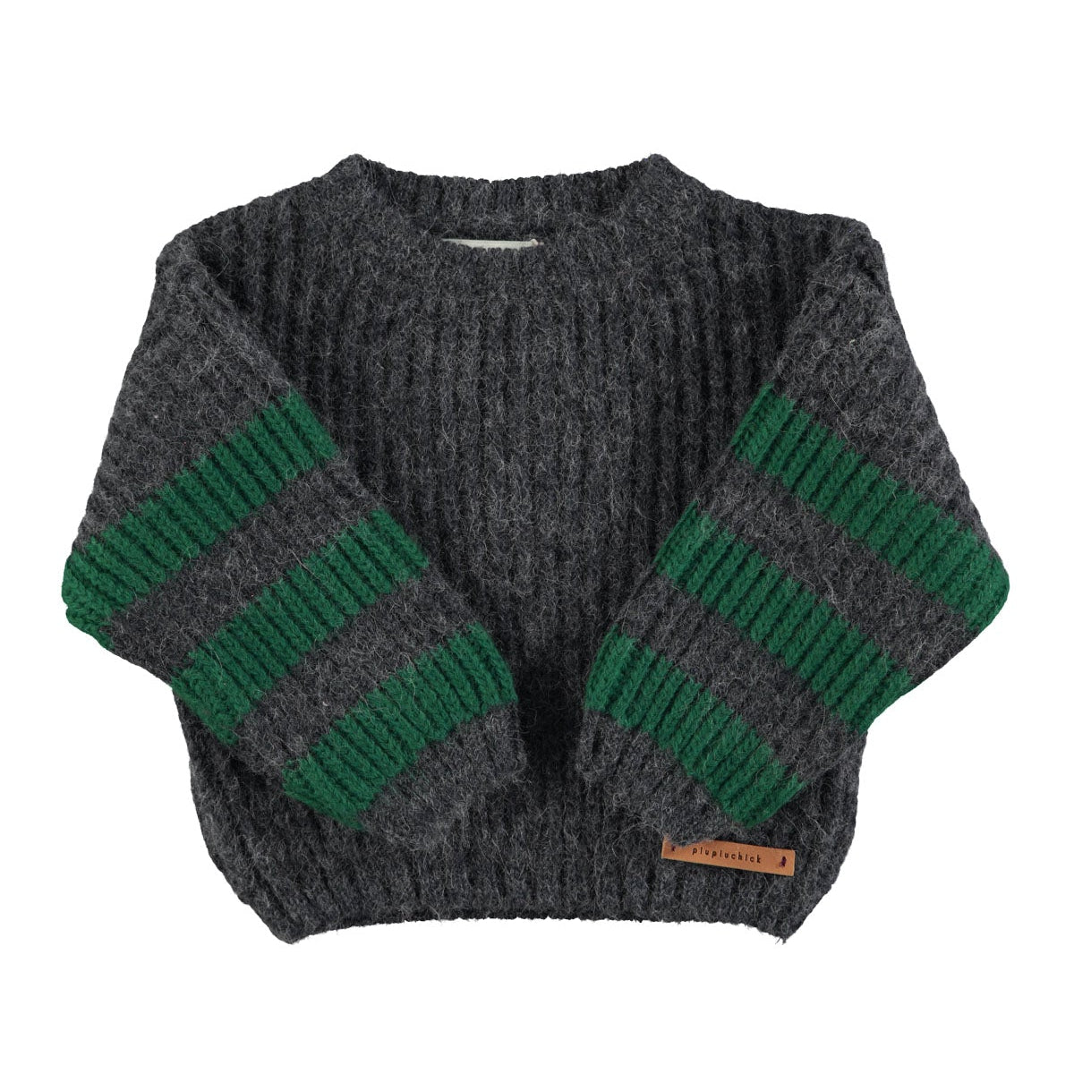 Pull knitted with gray and green stripes
