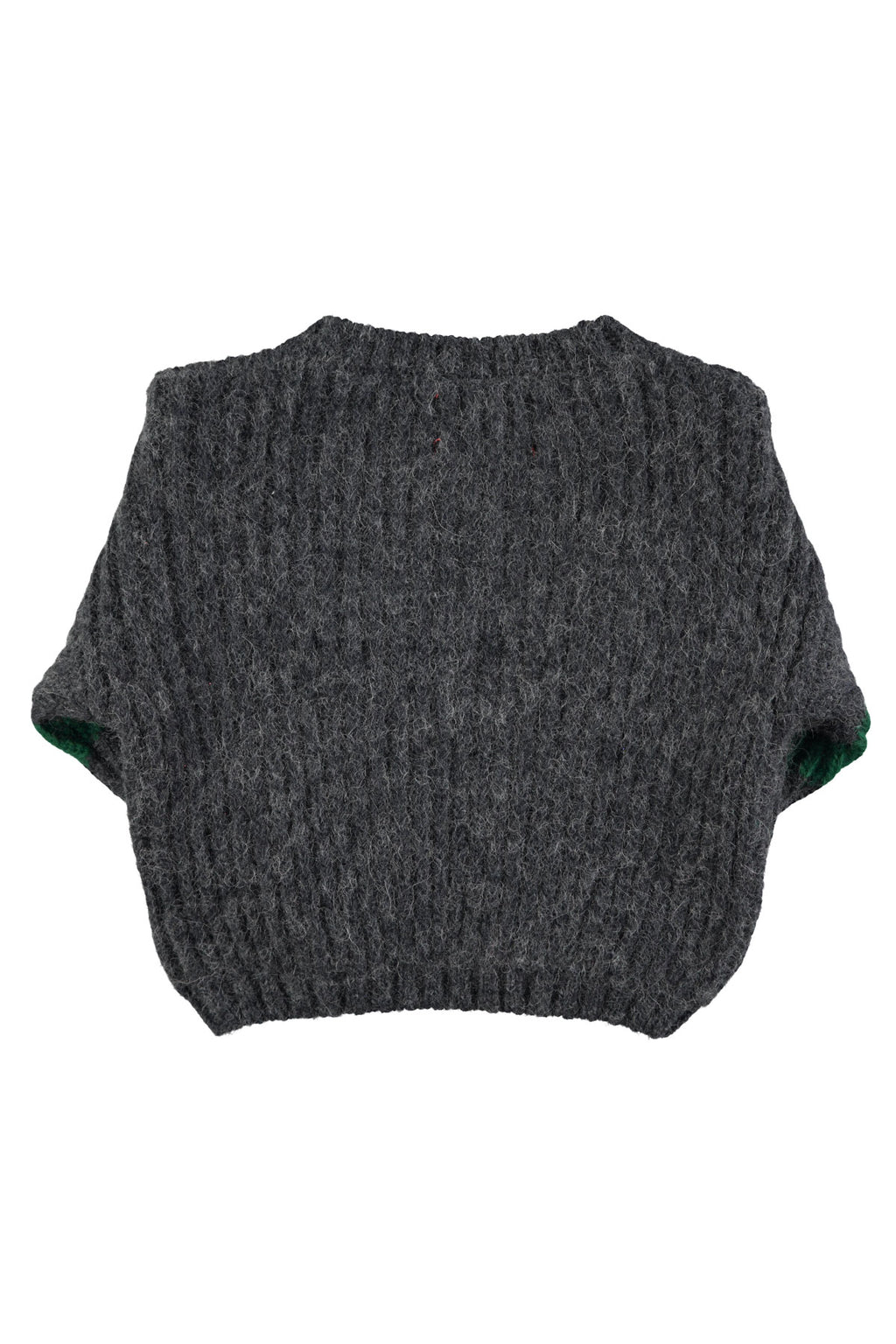 Pull tricoté à rayures gris et vert