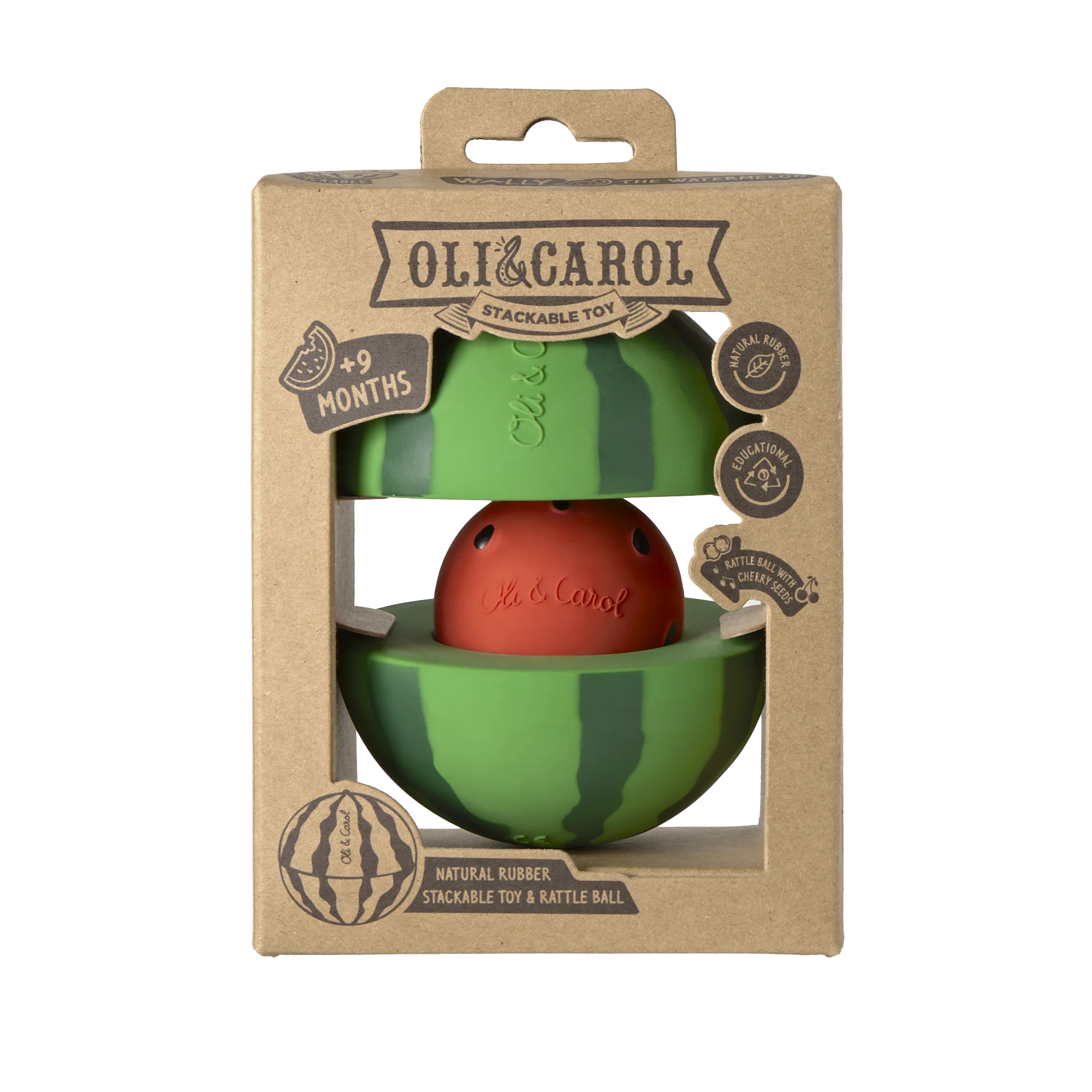 Pasteque Jouet à Empiler & Balle Hochet