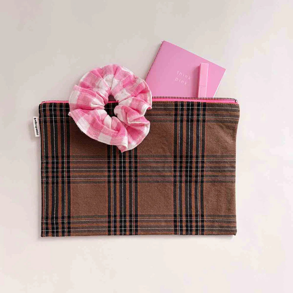Pink gingham scrunchie