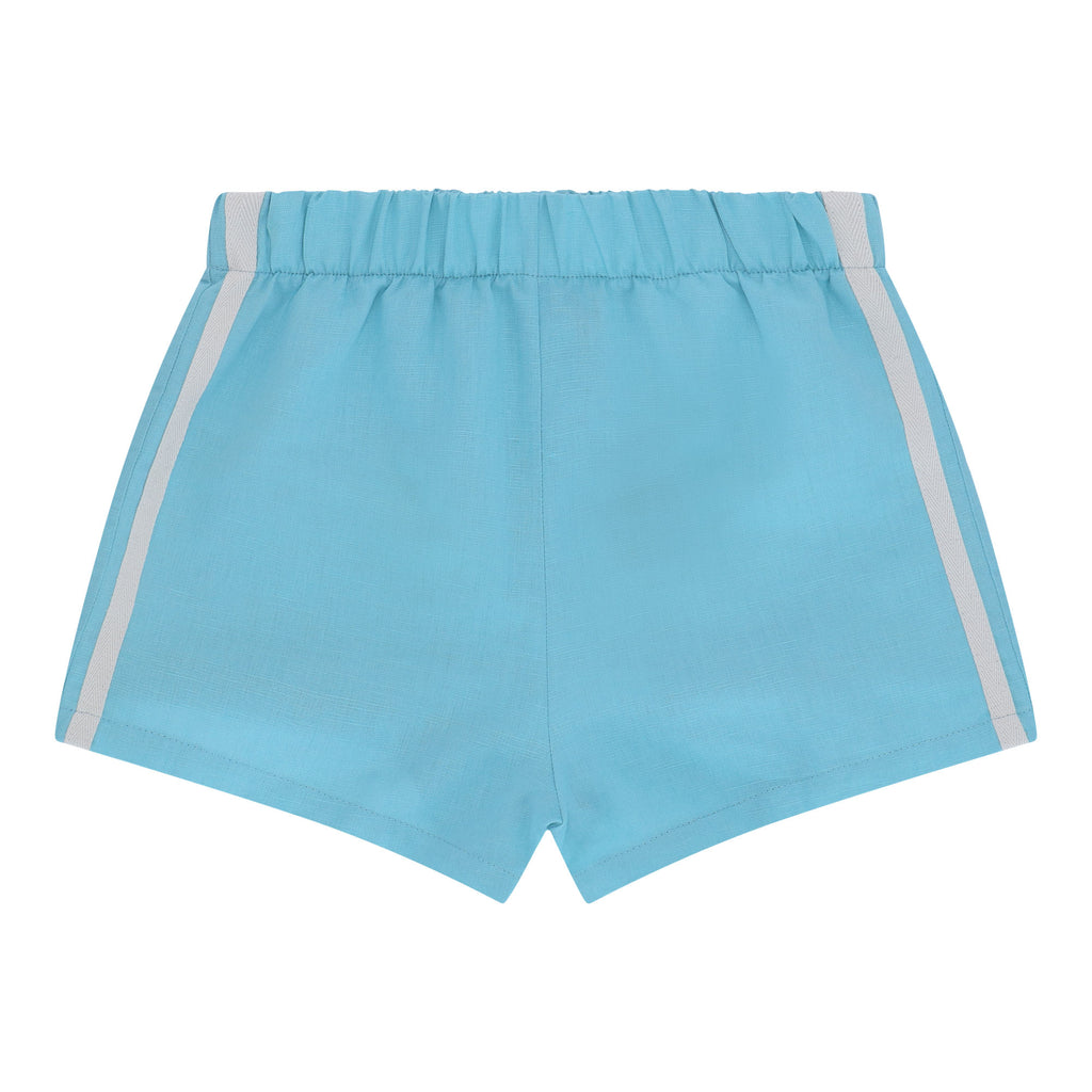 vetements durables enfants cos I said so Short en lin bleu