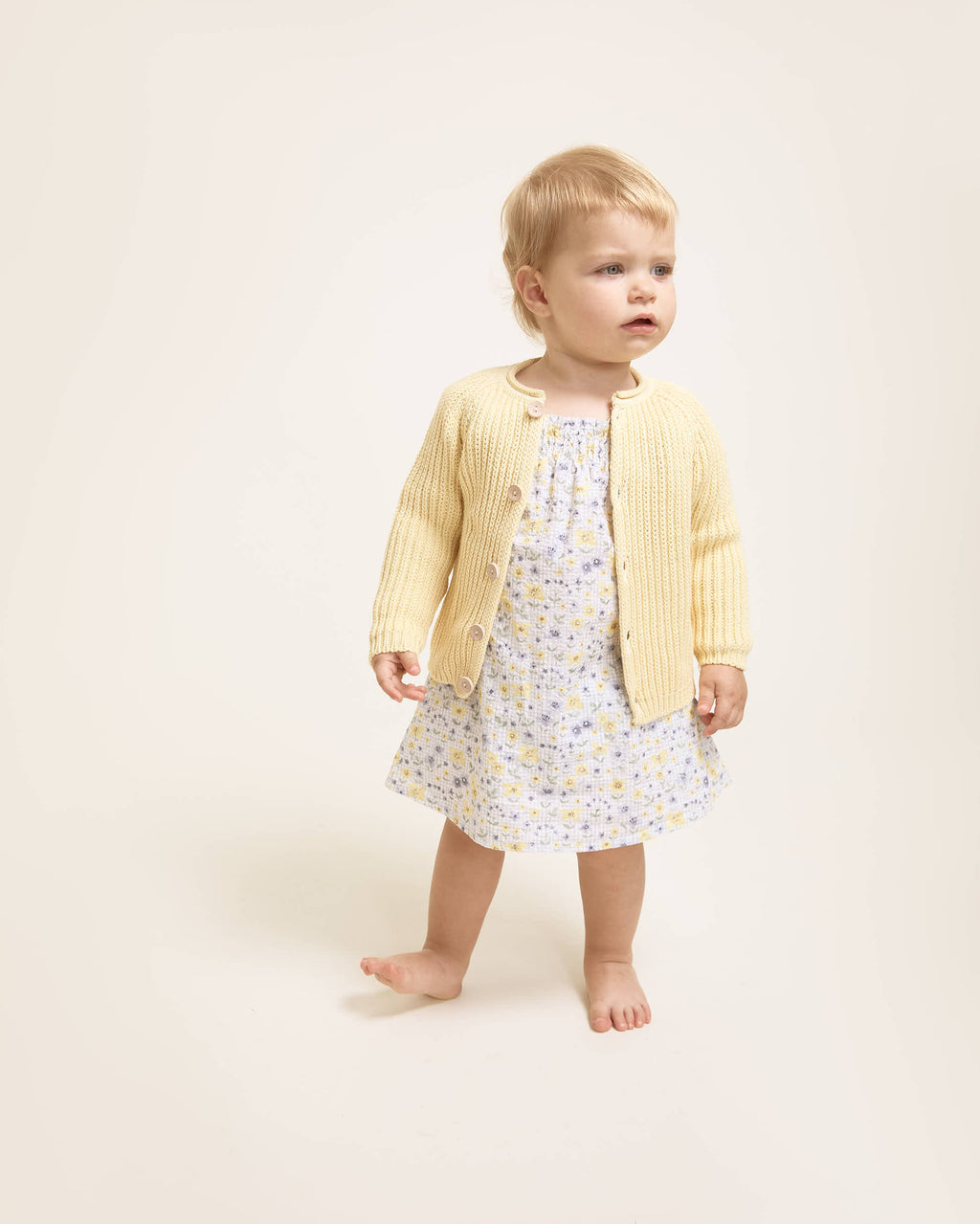 Baby Cotton Cardigan - Sun