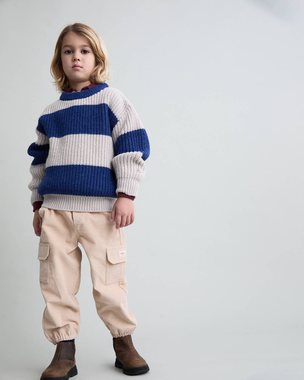Pull rayé en tricot Marine