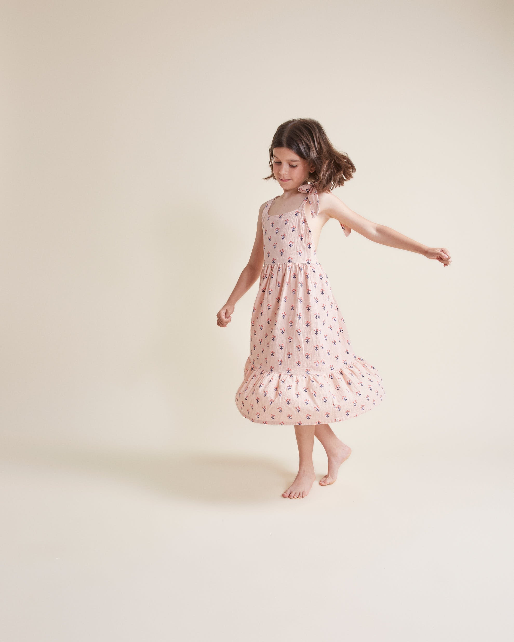 Printed pink dress flowers