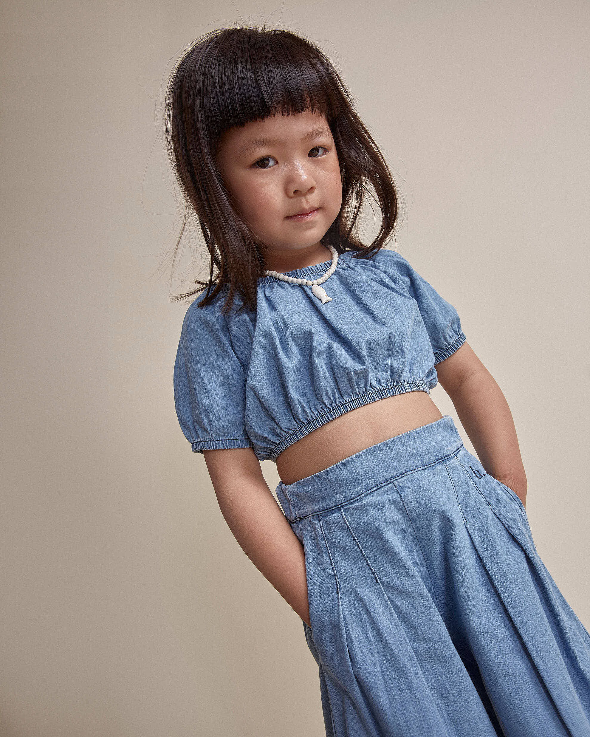 Crop top in denim