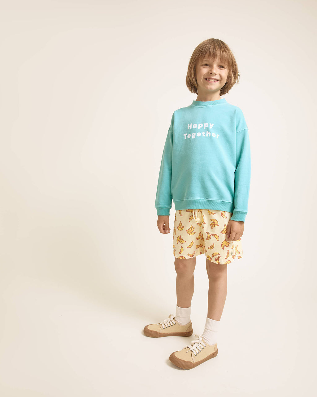 Sun Poplin Swim Shorts with Banana Pattern