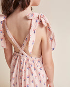 Printed pink dress flowers