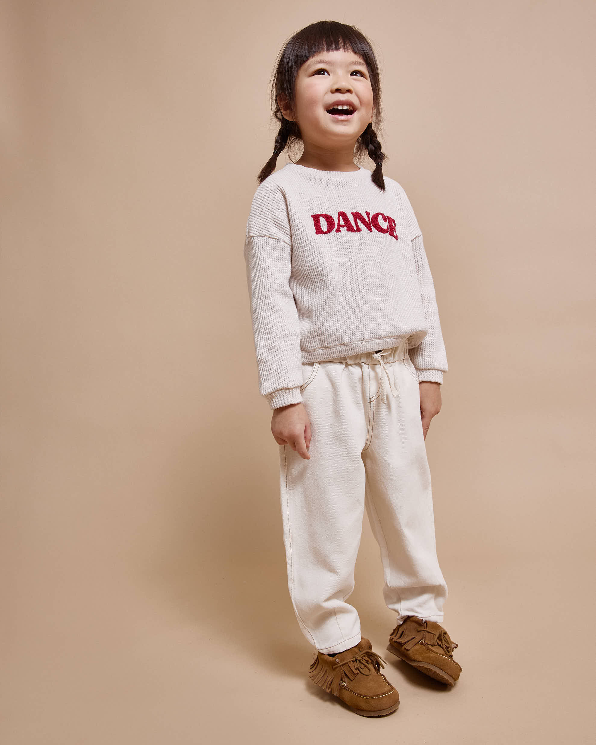 Beige soft twill pants
