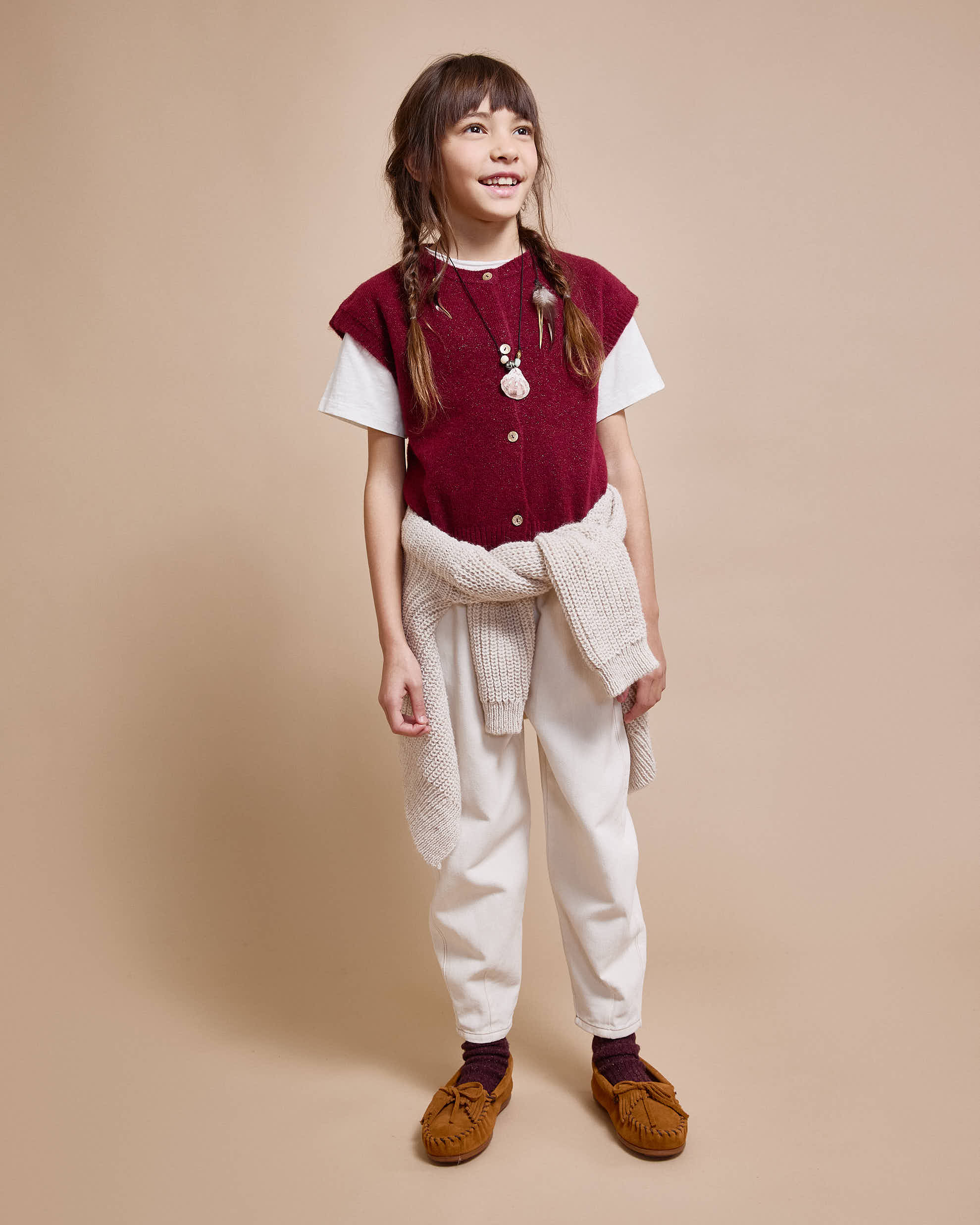 Beige soft twill pants