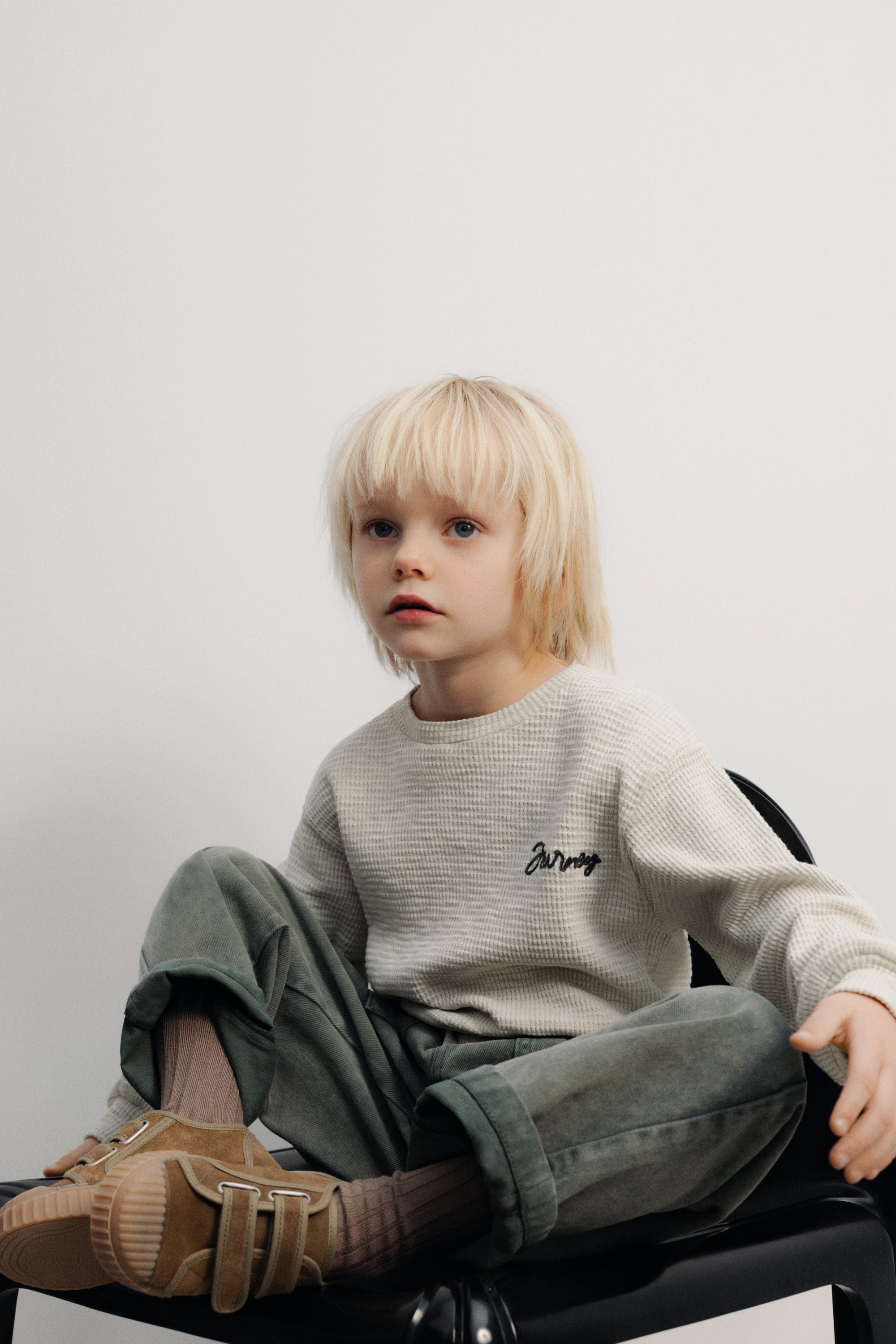 Pantalon Baggy Denim vert The New Society pour enfant – vue 3