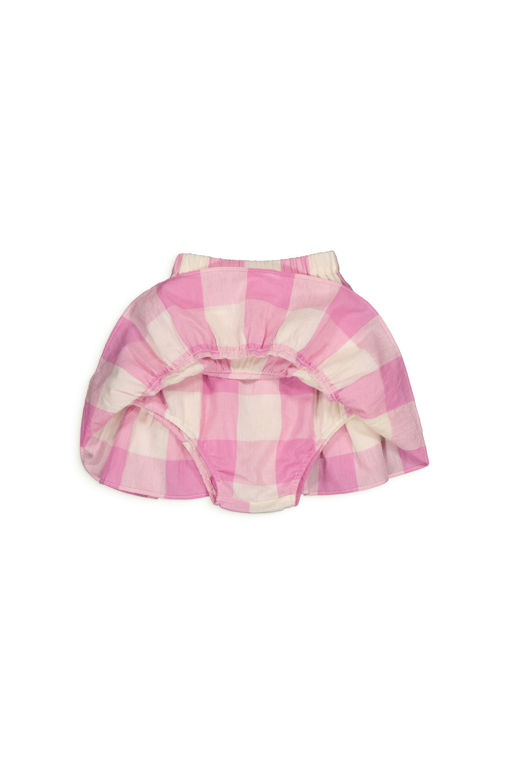 Jupe courte à volants avec bloomer – Léa Check Lila