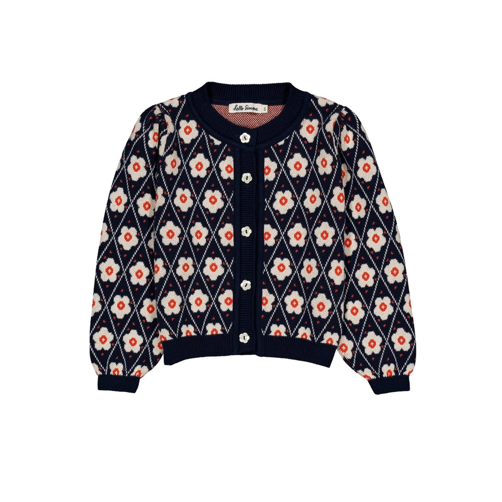 Lison Navy Flower Cardigan