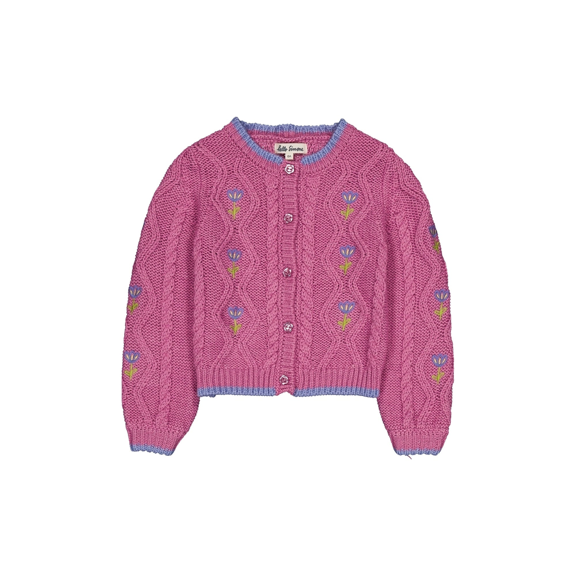 Lilac cable knit cardigan