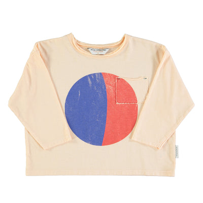 T-shirt enfant rose manches longues imprimé cercle Piupiuchick