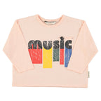 Light pink long sleeve t-shirt "Music" print