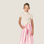 Claude Pants in Stripes Ecru/Pink