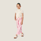 Claude Pants in Stripes Ecru/Pink