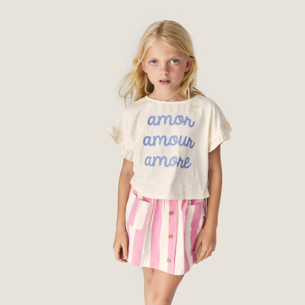 Mini-Jupe Claude Rayures Écru/Rose