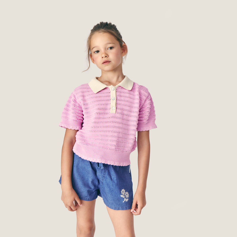 Polo Tricot Clémence Rose