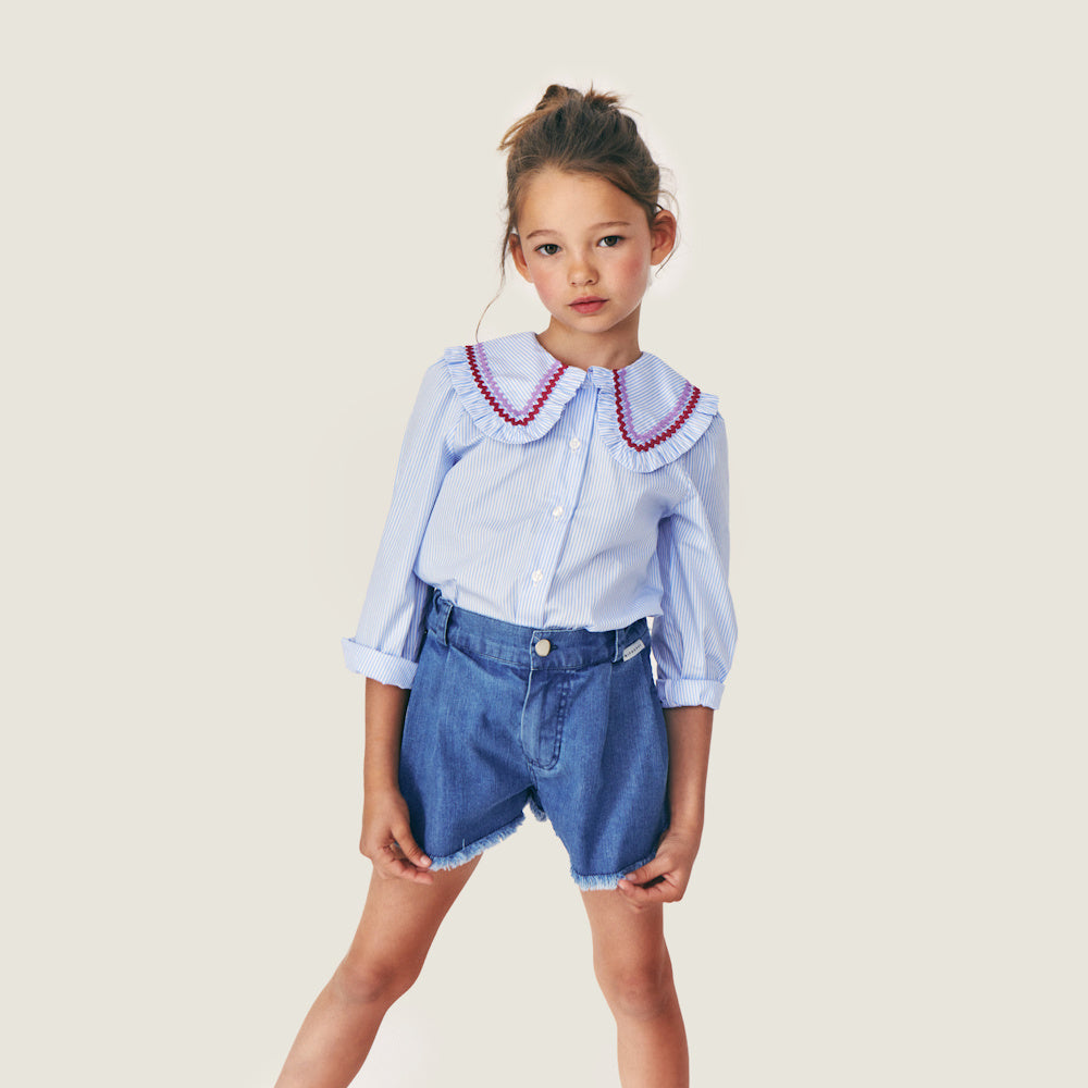 Blouse Nadine Popeline Bleu